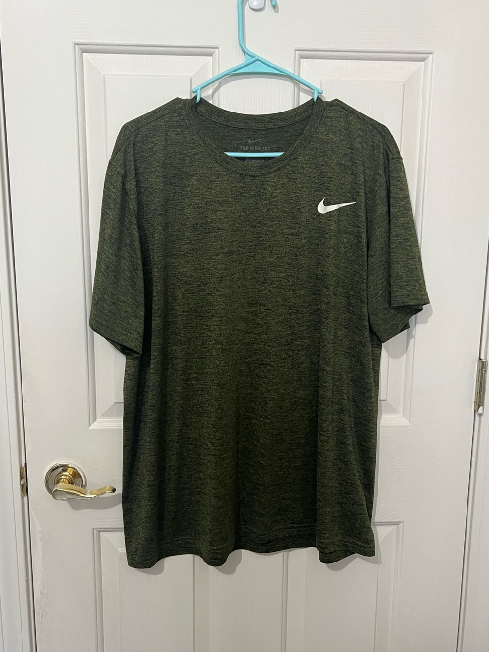 Nike Men's Olive Green Short-Sleeve Dri-FIT Tee